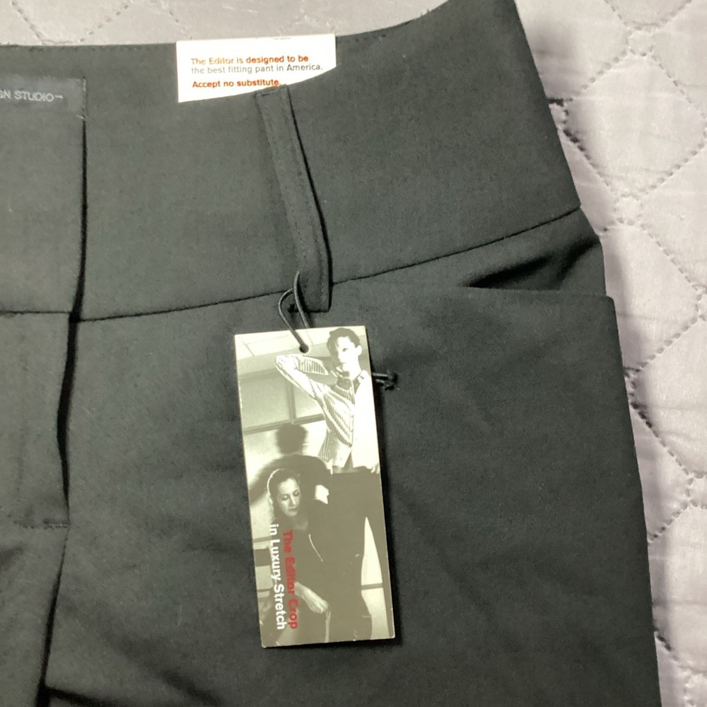 NWT EXPRESS women's Editor Pants Size 4 Black Cropped - Picture 6 of 12